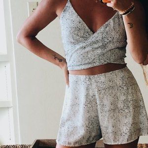 American Threads Crossover Tie Romper
